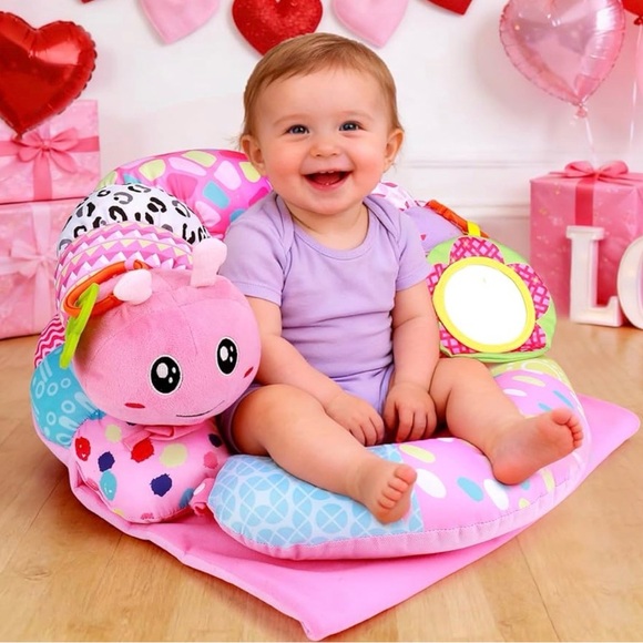 Pink Baby Play Mat with Toys - Picture 5 of 6